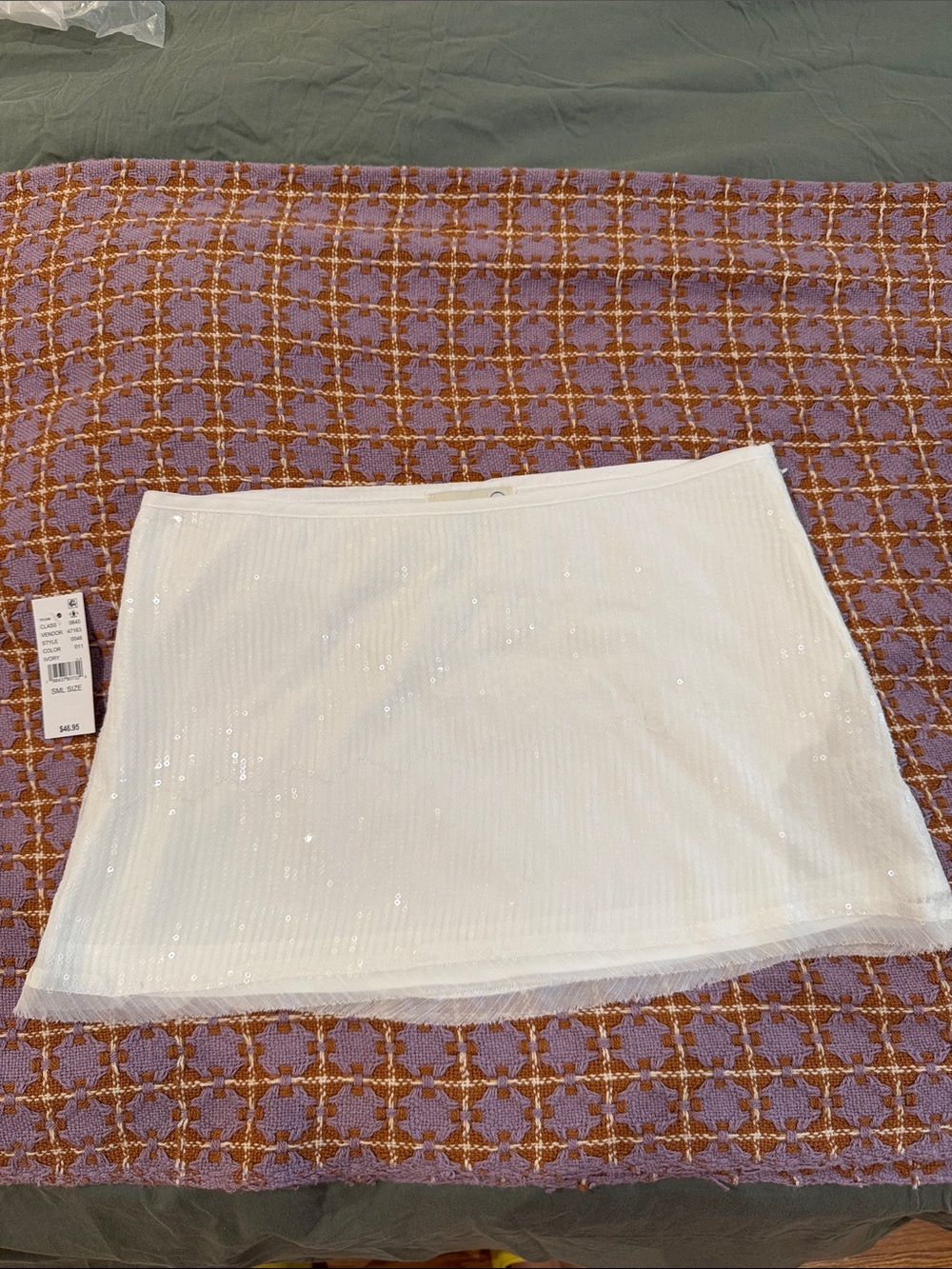 PacSun White Sequin Mini Skirt